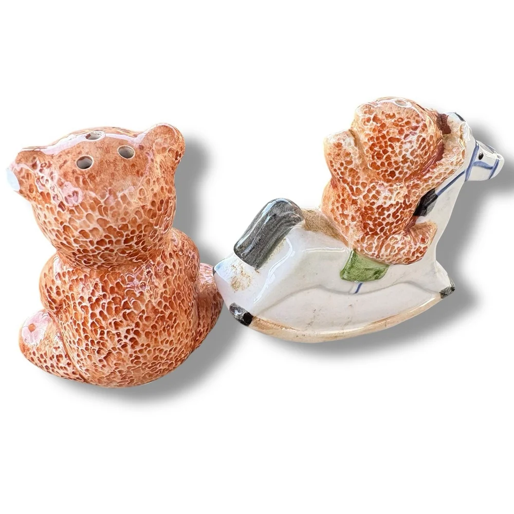 Vintage Takahashi Bears Salt and Pepper Shaker Set Rocking Chair